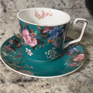 Grace Teaware Floral Cup and Saucer